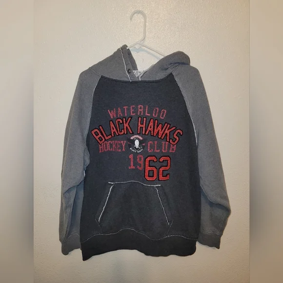 Waterloo Black Hawks Mens Gray Hoodie XL USHL - Picture 1 of 6